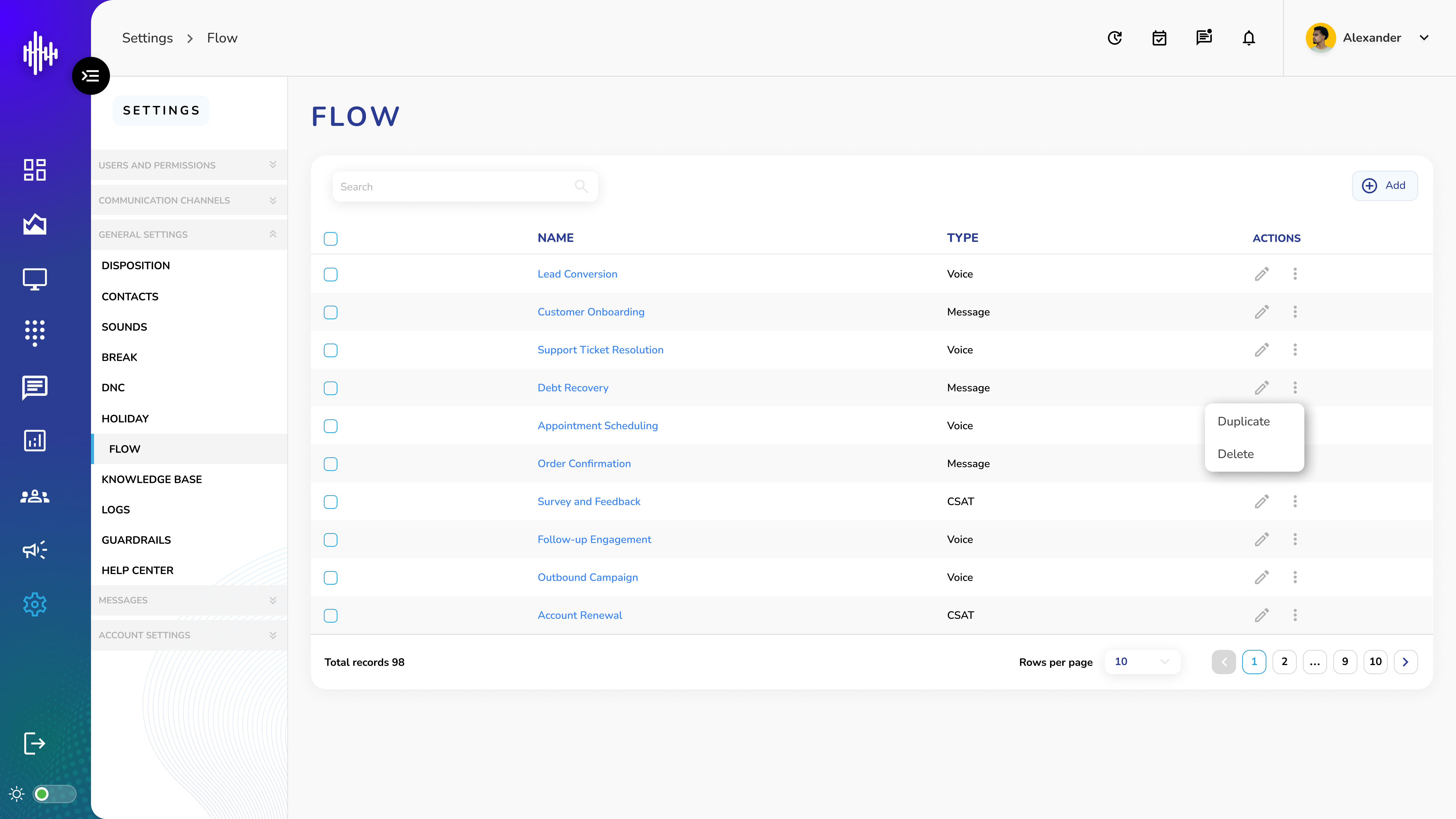 Flow - Listing Screen